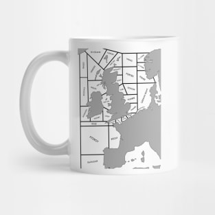 Shipping Forecast UK Map - Labelled Mug